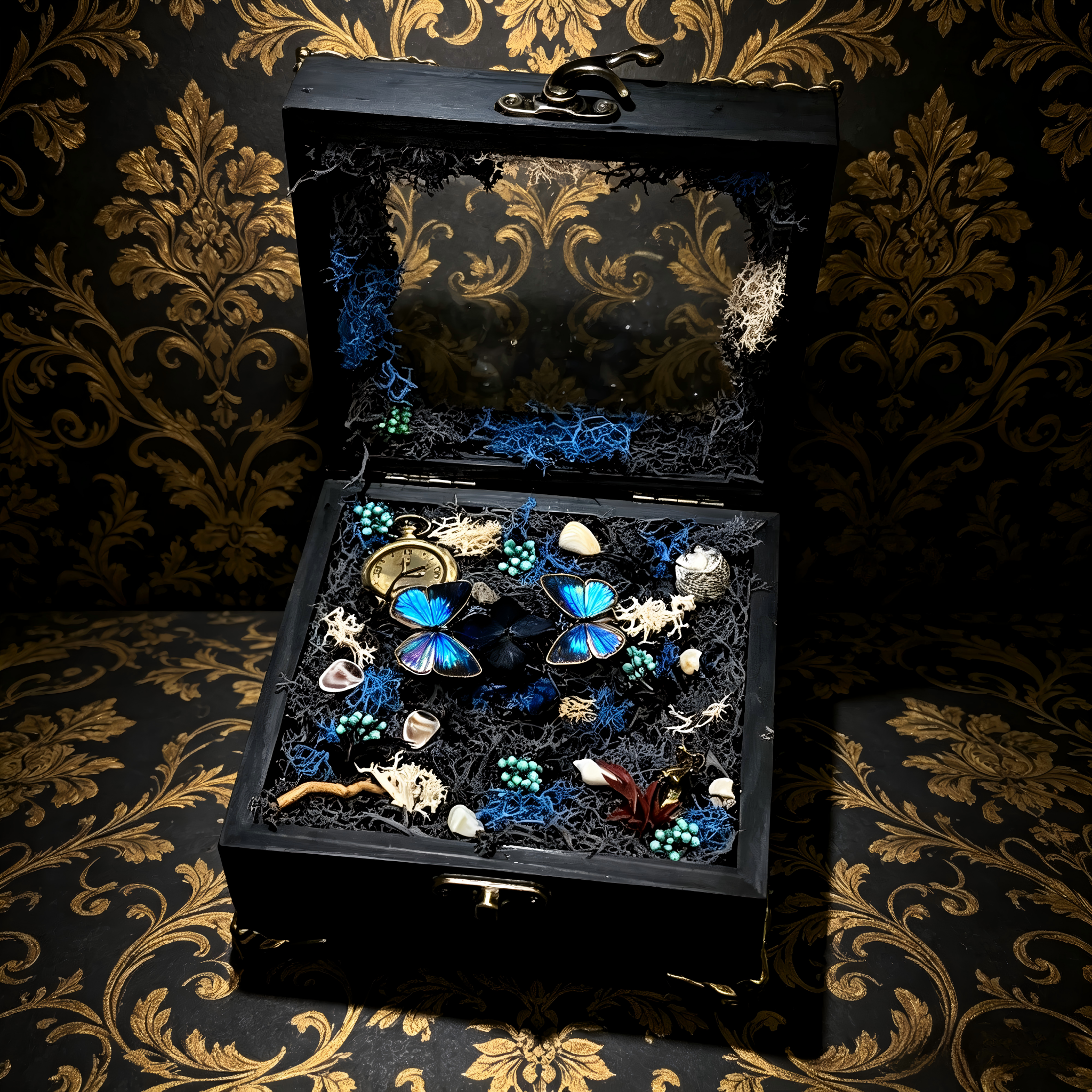Enchanted Botanical Butterfly Music Box Diorama